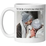Personalisierte Tasse Mit Foto - Kaffeetasse Personalisiert Bedrucken, Fototasse Mit Eigenem Bild, Mit Eigenem Bild Oder Logo, Geschenk FüR Freunde, Paare, Partner Und Haustiere (Weiß)