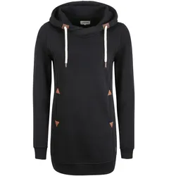 Kapuzenpullover OXMO "Hoodie OXVicky", Damen, Gr. M, schwarz, Obermaterial: 80% Polyester PES. 20% Baumwolle CO., Sweatshirts Kapuzenpullover