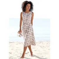 Beachtime Sommerkleid Beige Blumen 42