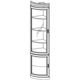 Xlmoebel Eckvitrine Glas-Eckschrank Wohnzimmer Vitrine – Möbelsystem mit Vitrinenschränken (Eckvitrine) Hergestellt in Europa weiß