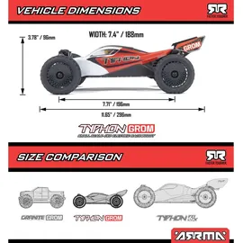 Arrma RC-Auto Typhon Grom 4WD RTR rot (ARA2106T2)