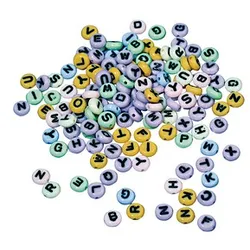 Rayher Bastelzubehör Plastikperlen Buchstaben rund mehrfarbig