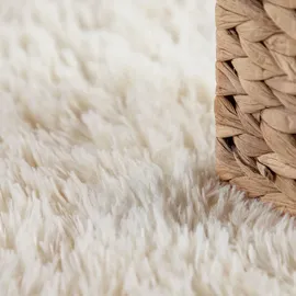 Paco Home Hochflor Teppich Wohnzimmer Fellteppich Kunstfell Flauschig beige 160x220 cm - Beige