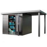 Wolff Finnhaus Premium Metall Gartenhaus Thorin 3924 Anthrazit inkl. 150 cm