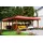 SKANHOLZ Doppelcarport Spreewald 5,85 x 7,41 m nussbaum mit EPDM-Dach und Pfostenanker