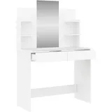 vidaXL Schminktisch mit Spiegel Weiß 96x39x142 cm