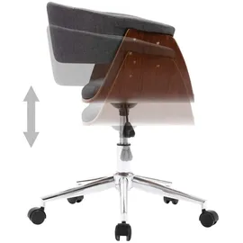 vidaXL Drehbarer Bürostuhl Grau Bugholz