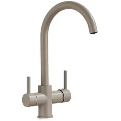 KLARWERK JULIE | 3 Wege Premium Beige  Sandfarben Trinkwasser Armatur | Edelstahl Osmose Wasserhahn Küche | Mischbatterie - 360 Grad | Filter 3 Anschlüsse