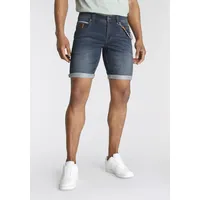 bruno banani Jeansshorts, (Set, 2 tlg., mit Band), bequemer Sitz, gerade Beinform, mit praktischen Taschen Bruno Banani dark blue