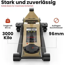 GENTOR Wagenheber Stahl 75–505 mm beige