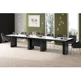 Design Esstisch Tisch HLA-111 Hochglanz XXL ausziehbar 160 bis 400 cm - Weiß