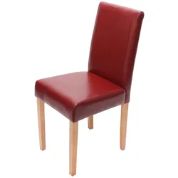CHEFGASTRO Esszimmerstuhl klassisch und zeitlos HxBxT 90x43x56cm Sitzhöhe 45cm Kunstleder helle Beine Rot Küchenstuhl Stuhl