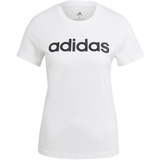 adidas Essentials Slim Logo T-Shirt Damen Weiss Schwarz
