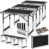tectake Tapeziertisch 3er Set Tapeziertisch (3-St., 3 tlg), 3-teiliges Tapeziertischset, Große Arbeitsfläche von 300 x 60 cm schwarz