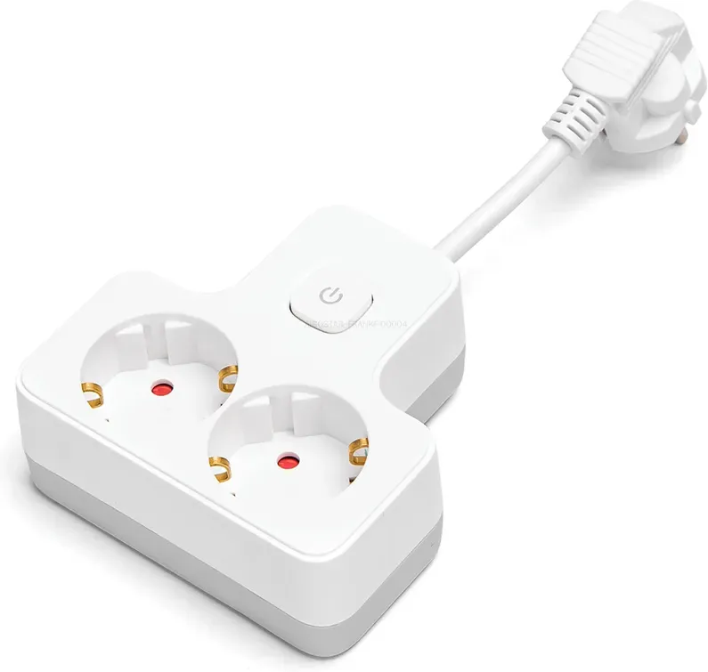 Aigostar Steckdosenleiste nach deutschem Standard, Acht-Steckdose, 2-polig, 5 cm ultraschlankes Kabel