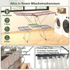 Costway Wäscheständer 2 m Silber