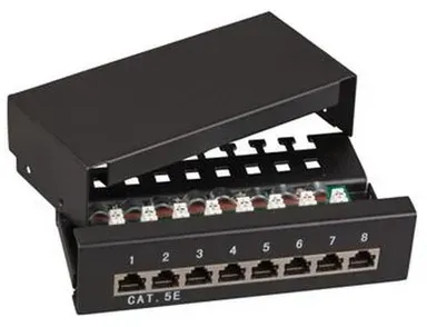 Patchpanel 12Ports Cat6 Wandmont Schirm geschirmt RAL7035