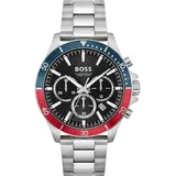 Boss Chronograph Quarz Uhr für Herren Kollektion TROPER mit Silbernes Edelstahlarmband - 1514108