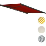 Mendler Elektrische Kassettenmarkise T122, Markise Vollkassette 4x3m Acryl bordeaux-rot, Rahmen anthrazit