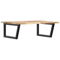 VidaXL Badezimmerspiegelschrank Waschbeckenregal Wandmontage Stahl und nholz (1-St) braun|schwarz