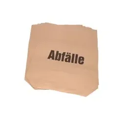 DEISS Papiersäcke 2-lagig mit Kreuzboden, nassfest 07002 , 1 Bündel = 25 Stück, mit Aufdruck "Abfälle"