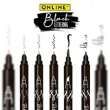 ONLINE USV-Systeme Online 19114 Tuschestifte - 5er Etui, schwarz