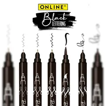 ONLINE USV-Systeme Online 19114 Tuschestifte - 5er Etui, schwarz