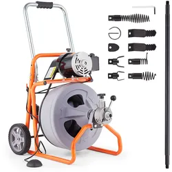 VEVOR Rohrreinigungsmaschine Rohrreiniger mit Rädern automatisch 22,86mx12,7mm