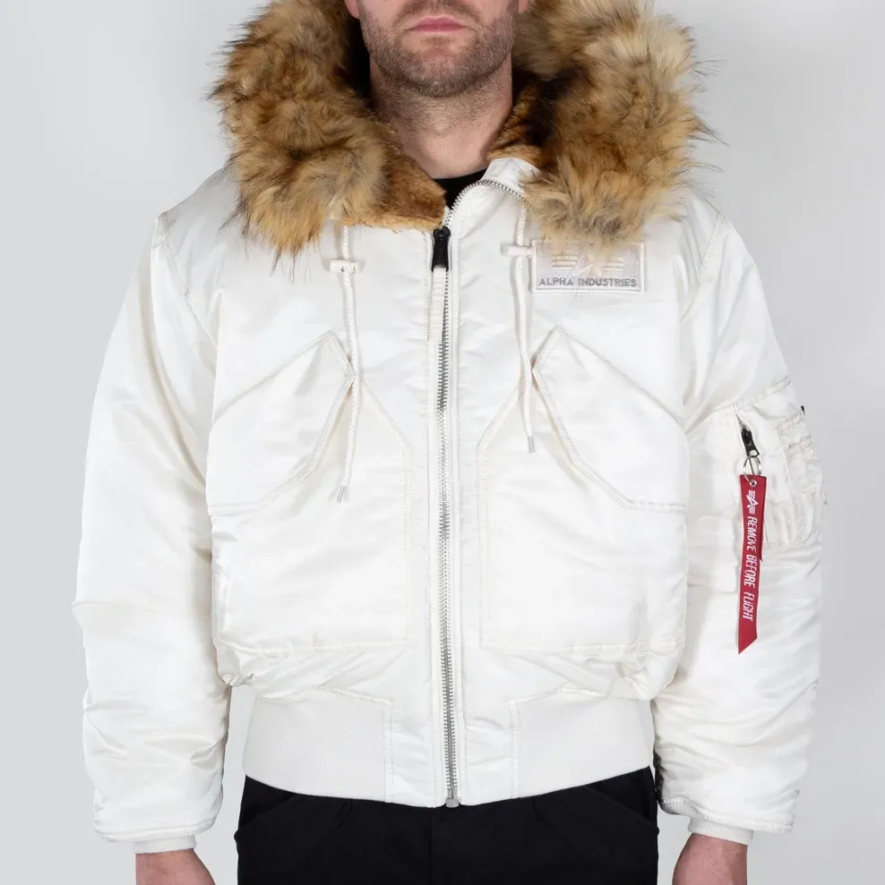 Alpha Industries Fliegerjacke 45P Hooded Custom weiss Herren