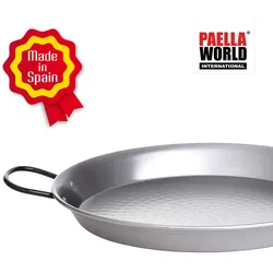 Original spanische Paelle Pfanne Typ 'Valencia' - leicht, Ø 24 cm, polierter Stahl, robust und preiswert: Ideal für Paella, Pfannen-/Reisgerichte
