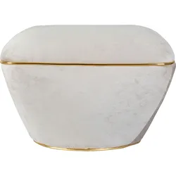 Sitzhocker KAYOOM "Hocker Contessa 125, vielseitig einsetzbarer Allrounder, elegante Form", grau (taupe, gold), B:60cm H:42,5cm T:60cm, Bezug: 50% Baumwolle 50% Acryl / Korpus: Pappelholz, Hocker, komfortabel, hochqualitativ, pflegeleicht, elegante Form