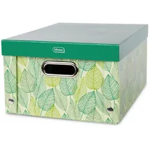 IDENA Aufbewahrungskorb mit Deckel und Metallgriffen 37,5 x 28 x 18 cm grün