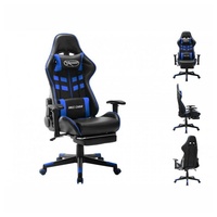 VidaXL Gaming-Stuhl mit Fußstütze Schwarz Blau Kunstleder