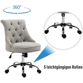 Homcom Drehstuhl, Grau, 65.5x91x54 cm, Arbeitszimmer, Bürostühle, Drehstühle