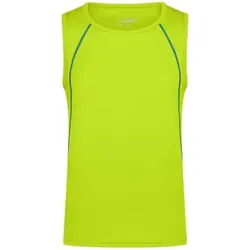 Herren Fitness Tanktop JN494, hellgelb/hellblau, Größe L - hellblau - L
