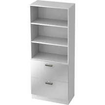 bümö Aktenschrank 80 x 42 x 200,4 cm Silber/Weiß
