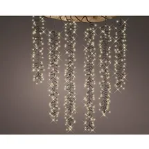 Lumineo Lichterkette Kaskadenbeleuchtung warmweiß 480 LED 6 Stränge 8 Funktionen