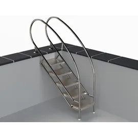 Ideal Edelstahl Eichenwald Pooltreppe Modell 08,2 199,9 cm x 208,8 cm Edelstahl