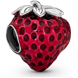 Pandora Moments Erdbeere mit Samen Charm aus Sterling-Silber, Kompatibel mit Pandora Moments Armbänder, 791681C01