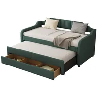 HAUSS SPLOE Schlafsofa 90x200/190cm Tagesbett mit Ausziehbarem Bett und Schubladen, Grün grün