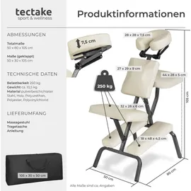 Tectake Massagestuhl aus Kunstleder - beige