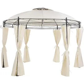 Beliani Safara 3,68 x 3,68 m inkl. 4 Seitenteile Beige/Schwarz