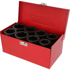 KS Tools 1" Sechskant-Kraft-Stecknuss-Satz, lang, 8-tlg.