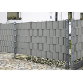Floraworld Sichtschutzstreifen 205 x 19 cm Silbergrau Kunststoff