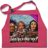 Kinderschürze Schürze Kinder Jungen Mädchen - Foto Text - Fotogeschenk I Geschenk Bild personalisiert I Geschenk mit Bild I Custom Photo - 2-6 Jahre - Pink - kinderbackschürzen selbst drucken - 2-6 Jahre