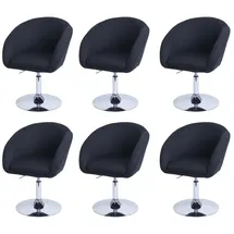 MCW 6er-Set Esszimmerstuhl MCW-F19, Küchenstuhl Drehstuhl Loungesessel, drehbar höhenverstellbar ~ Stoff/Textil anthrazit
