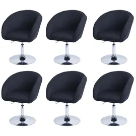 MCW 6er-Set Esszimmerstuhl MCW-F19, Küchenstuhl Drehstuhl Loungesessel, drehbar höhenverstellbar ~ Stoff/Textil anthrazit