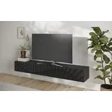 INOSIGN Lowboard »Snake Breite 210 cm, modernes TV-Board hängend mit 1 Klappe,«, TV-Möbel, TV-Schrank, Front mit Siebdruck, schwarz