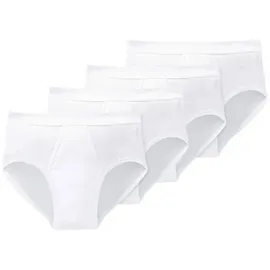 SCHIESSER Slip unifarben weiß M 4er Pack