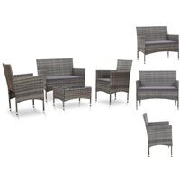 vidaXL Garten Lounge-Set mit Auflagen 2-Sitzer Bank grau